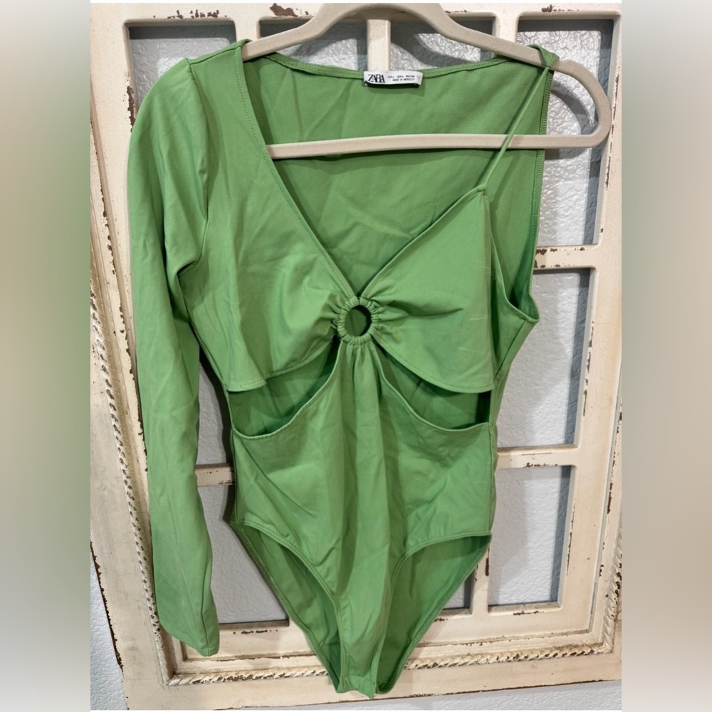 Zara Green  Long Sleeve Bodysuit
